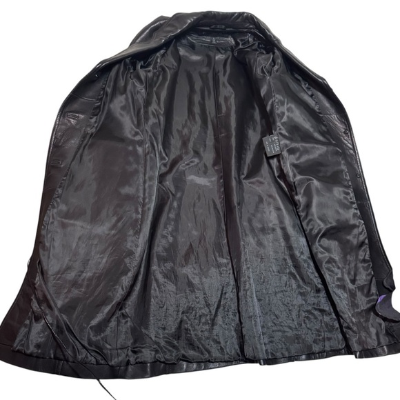 Womens Kenneth Cole Reaction Black
Leather Trench Coat Size S - Picture 5 of 13
